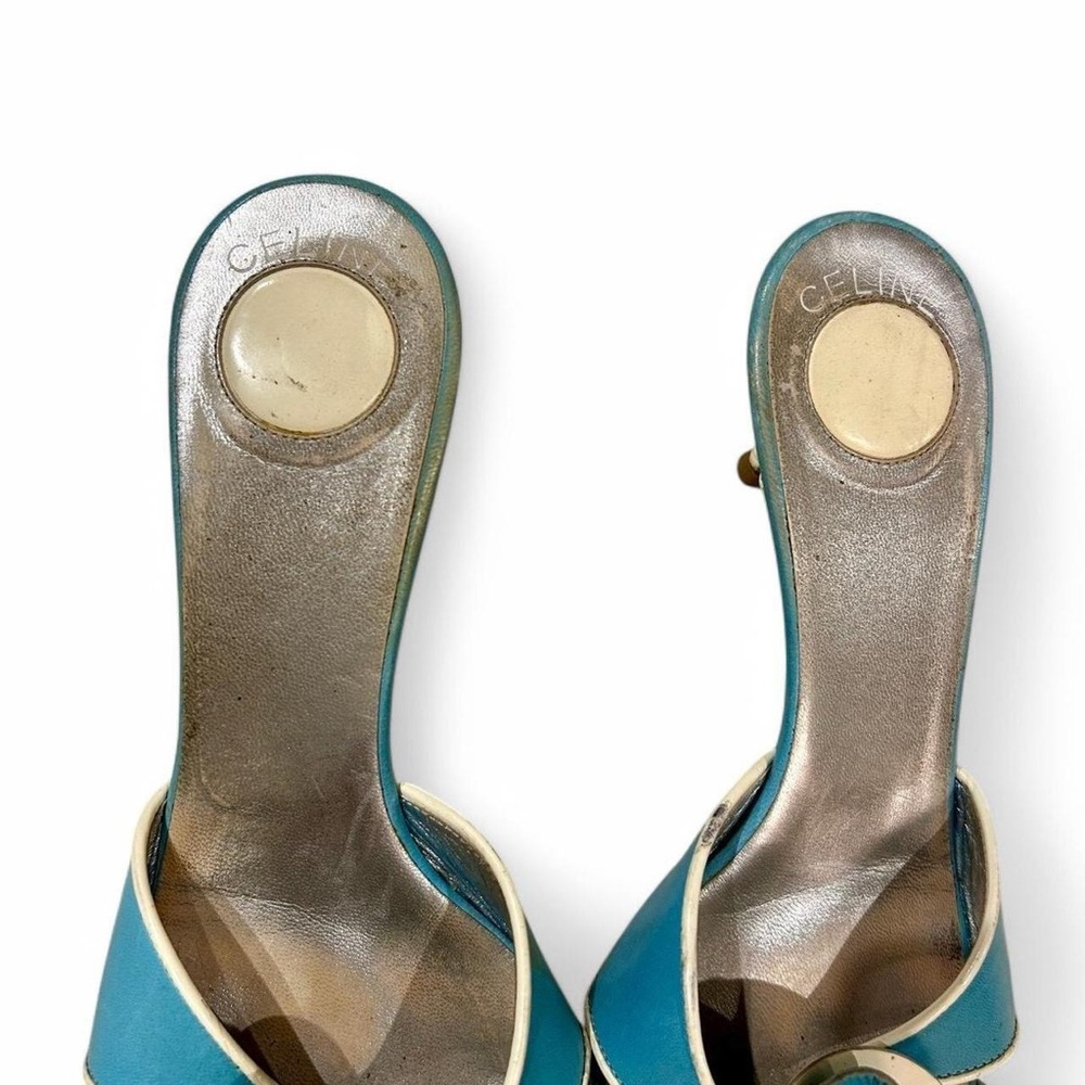 Celine Turquoise and Ivory Women's Sandals - Picture 4 of 5